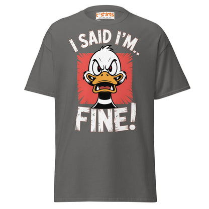 I Said I’m Fine Angry Duck Funny T-Shirt - Charcoal - T-Shirts Online