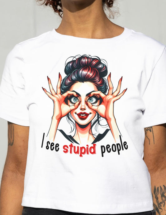 I See Stupid People | Retro T-Shirt - Royal - T-Shirts Online