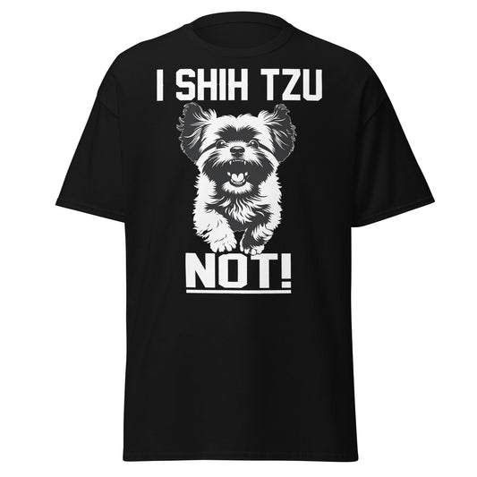 I Shih Tzu Not T-Shirt - Funny Dog Lover Pun Tee - Black - T-Shirts Online