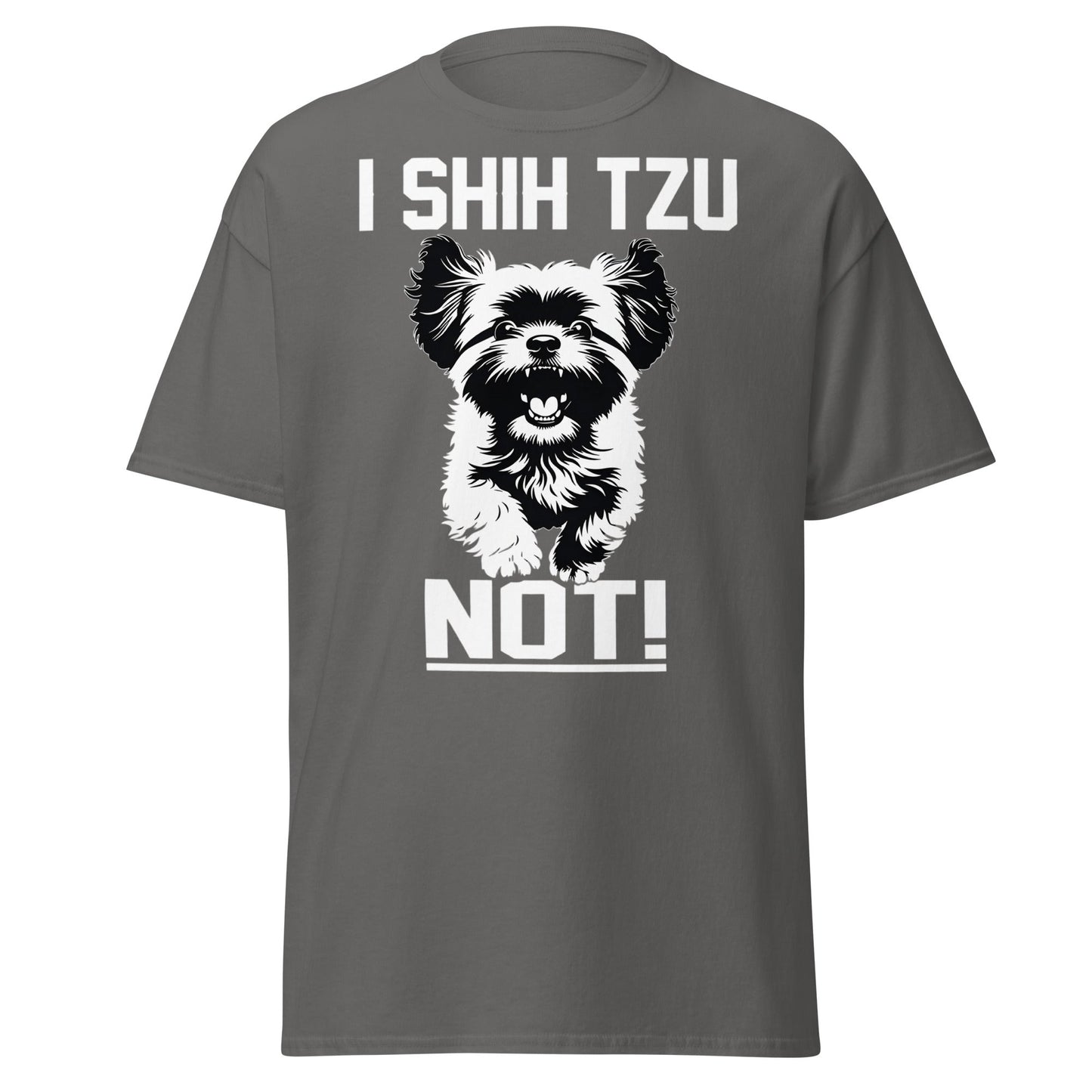 I Shih Tzu Not T-Shirt - Funny Dog Lover Pun Tee - Charcoal - T-Shirts Online
