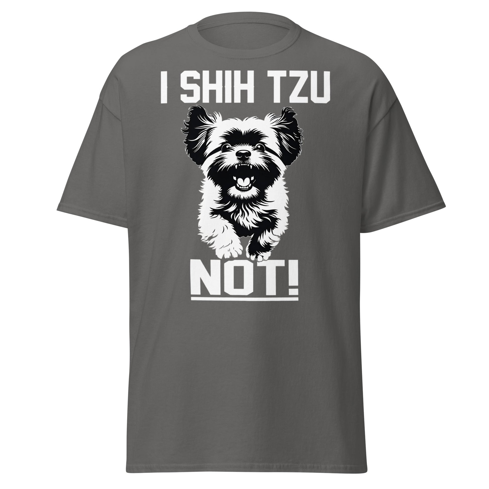 I Shih Tzu Not T-Shirt - Funny Dog Lover Pun Tee - Charcoal - T-Shirts Online