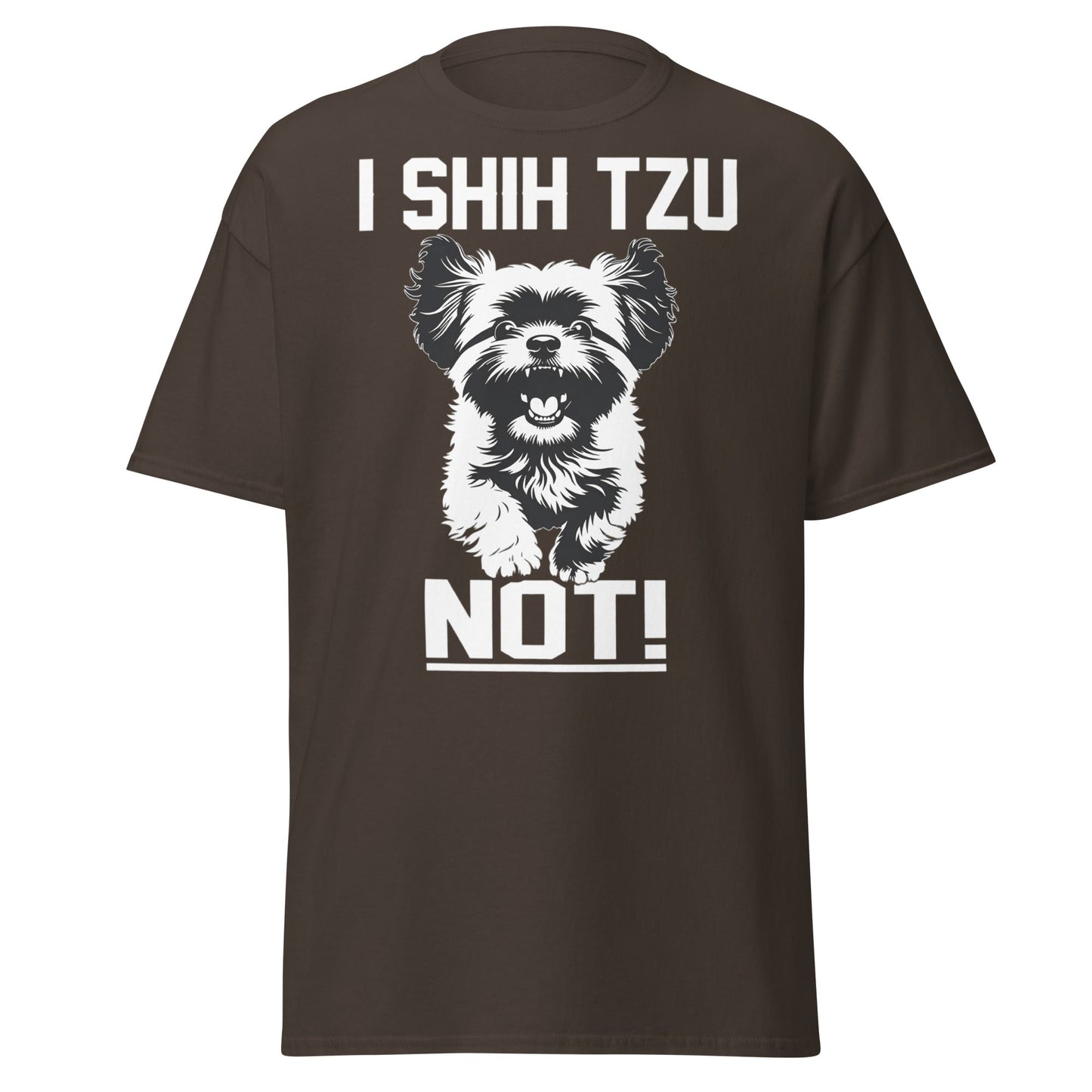 I Shih Tzu Not T-Shirt - Funny Dog Lover Pun Tee - Dark Chocolate - T-Shirts Online