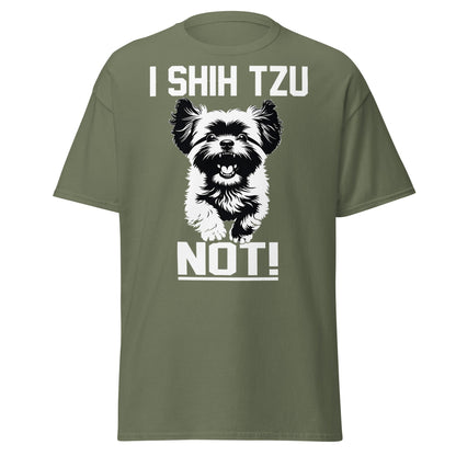 I Shih Tzu Not T-Shirt - Funny Dog Lover Pun Tee - Military Green - T-Shirts Online