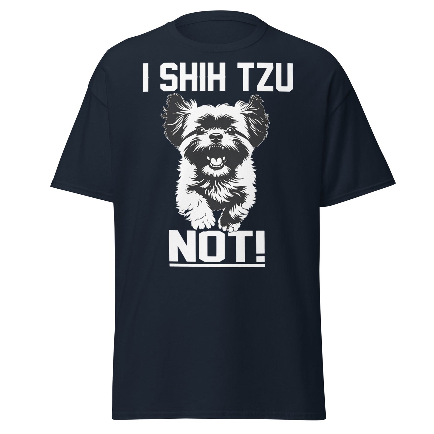 I Shih Tzu Not T-Shirt - Funny Dog Lover Pun Tee - Navy - T-Shirts Online