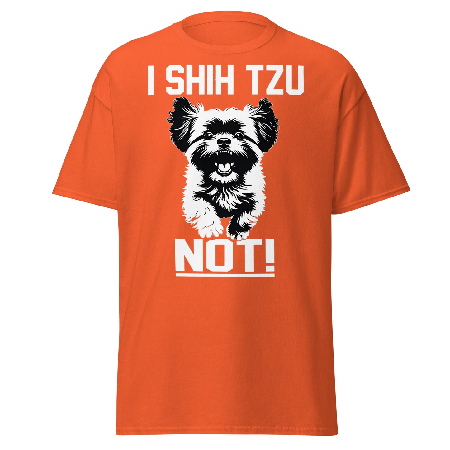 I Shih Tzu Not T-Shirt - Funny Dog Lover Pun Tee - Orange - T-Shirts Online