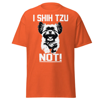 I Shih Tzu Not T-Shirt - Funny Dog Lover Pun Tee - Orange - T-Shirts Online