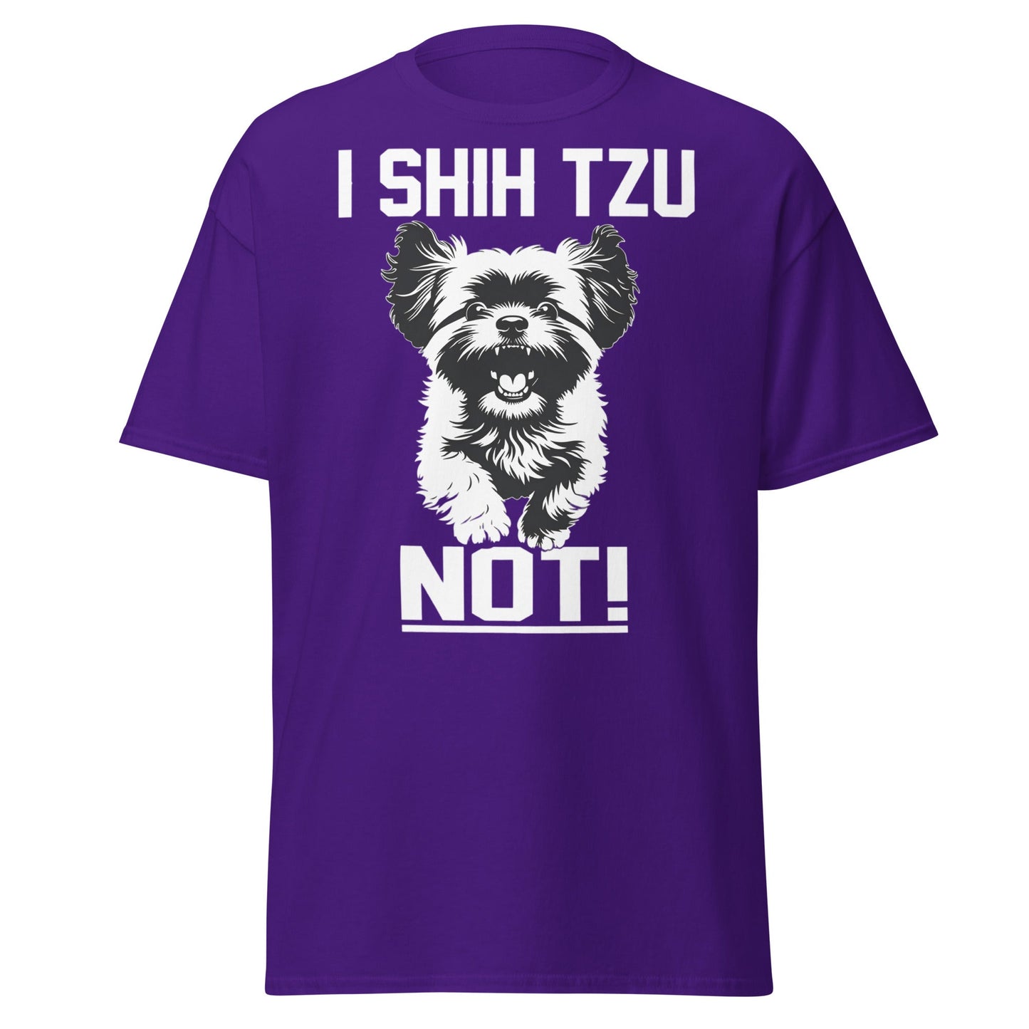 I Shih Tzu Not T-Shirt - Funny Dog Lover Pun Tee - Purple - T-Shirts Online