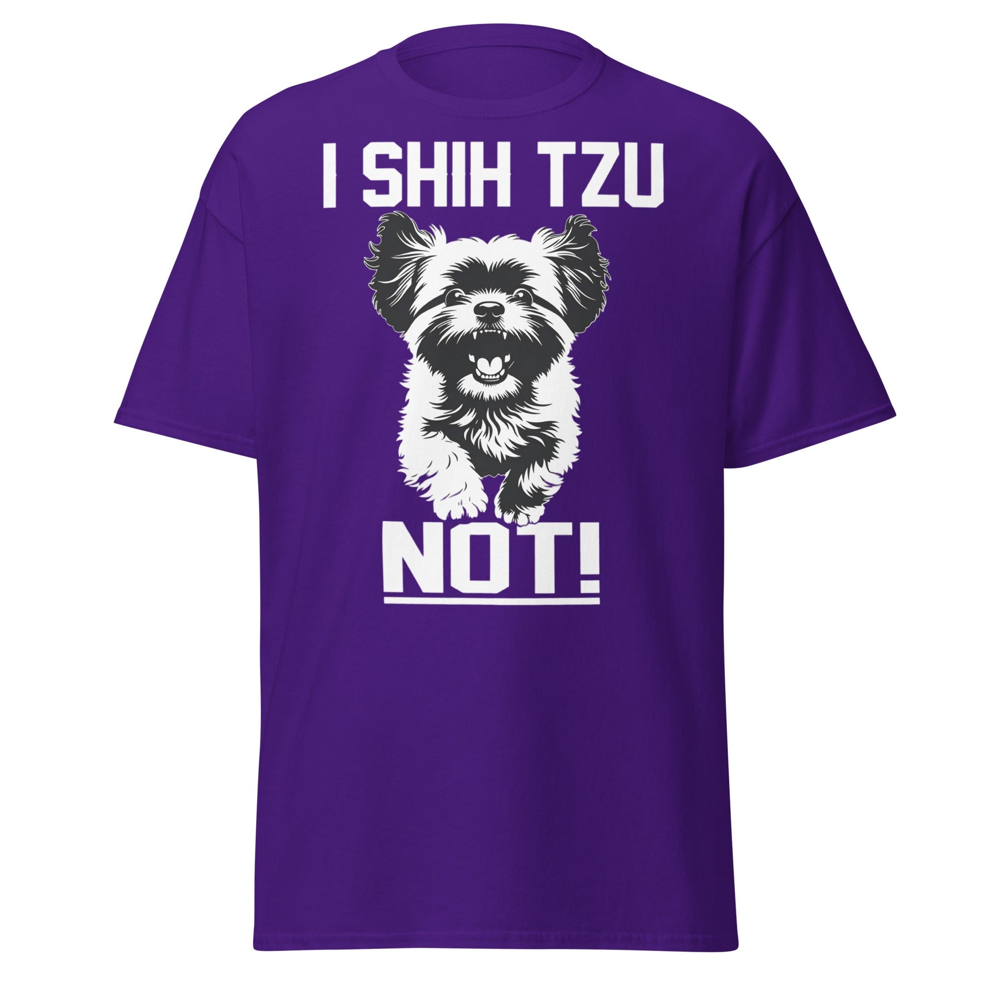 I Shih Tzu Not T-Shirt - Funny Dog Lover Pun Tee - Purple - T-Shirts Online