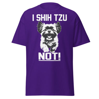 I Shih Tzu Not T-Shirt - Funny Dog Lover Pun Tee - Purple - T-Shirts Online