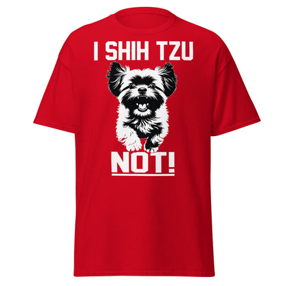I Shih Tzu Not T-Shirt - Funny Dog Lover Pun Tee - Red - T-Shirts Online