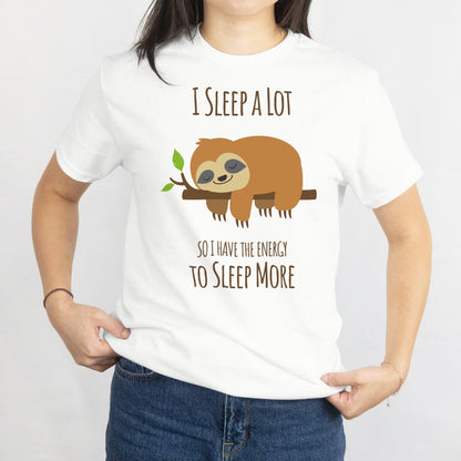 I Sleep a Lot T-Shirt | Sloth Tee - Black - T-Shirts Online