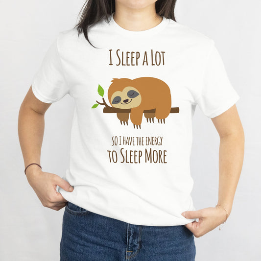 I Sleep a Lot T-Shirt | Sloth Tee - Black - T-Shirts Online