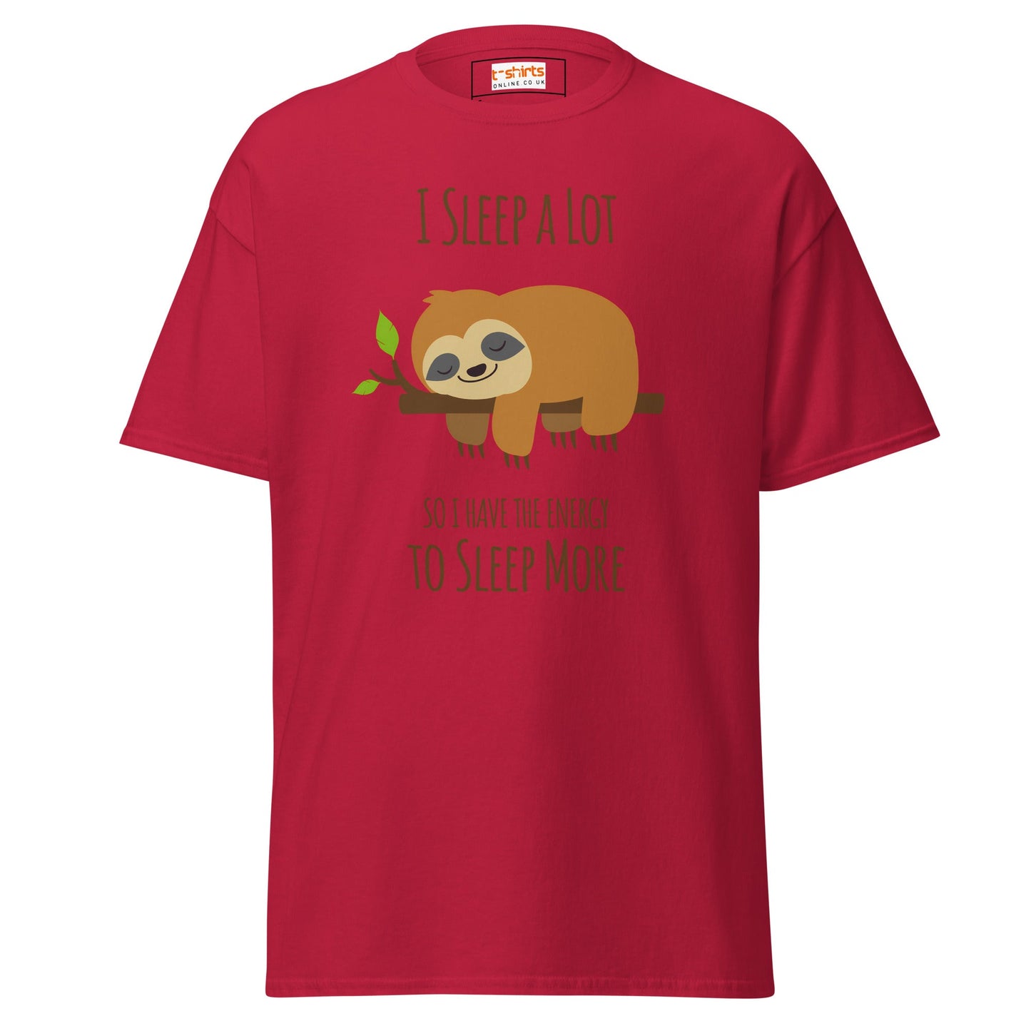 I Sleep a Lot T-Shirt | Sloth Tee - Cardinal - T-Shirts Online