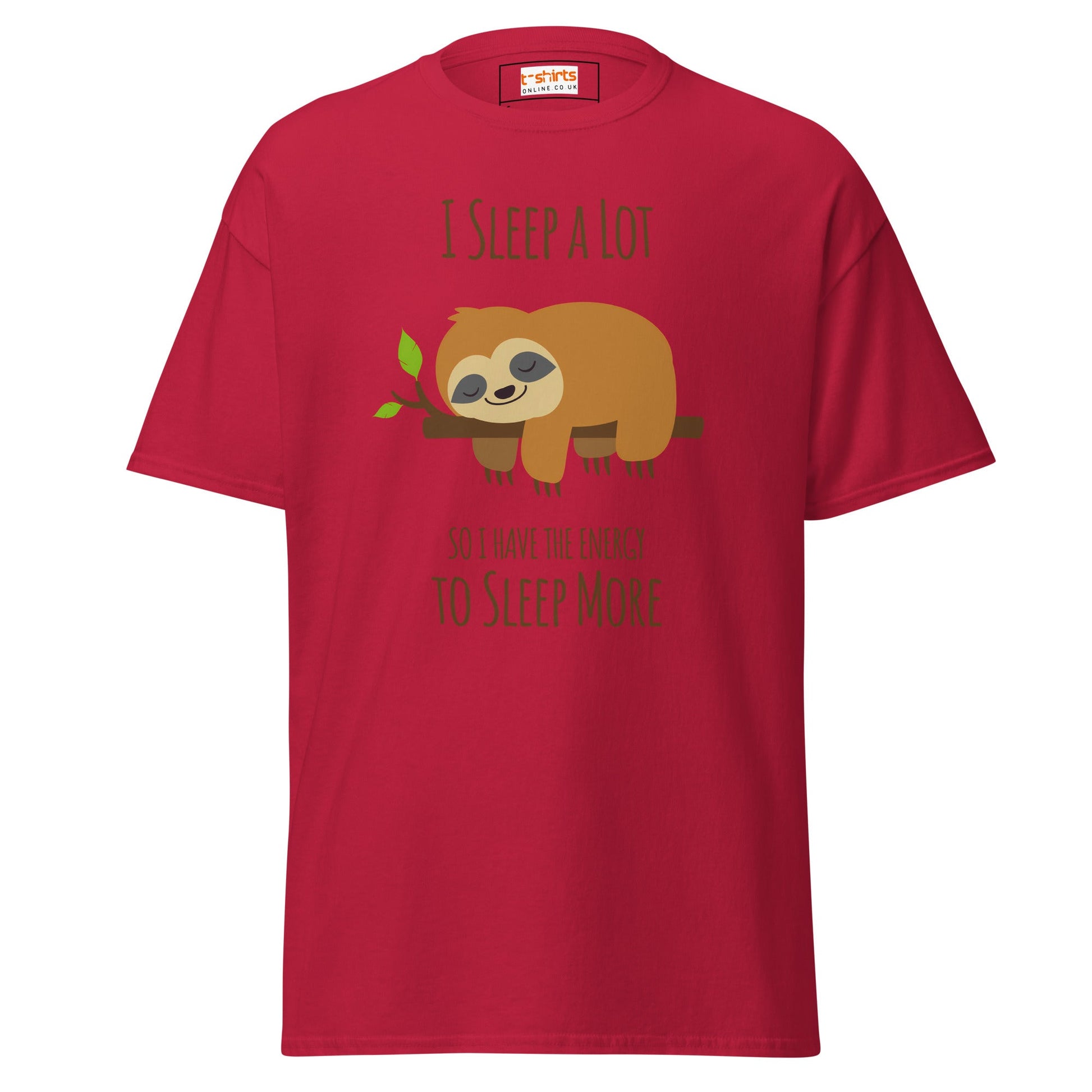 I Sleep a Lot T-Shirt | Sloth Tee - Cardinal - T-Shirts Online