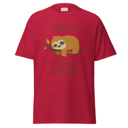 I Sleep a Lot T-Shirt | Sloth Tee - Cardinal - T-Shirts Online