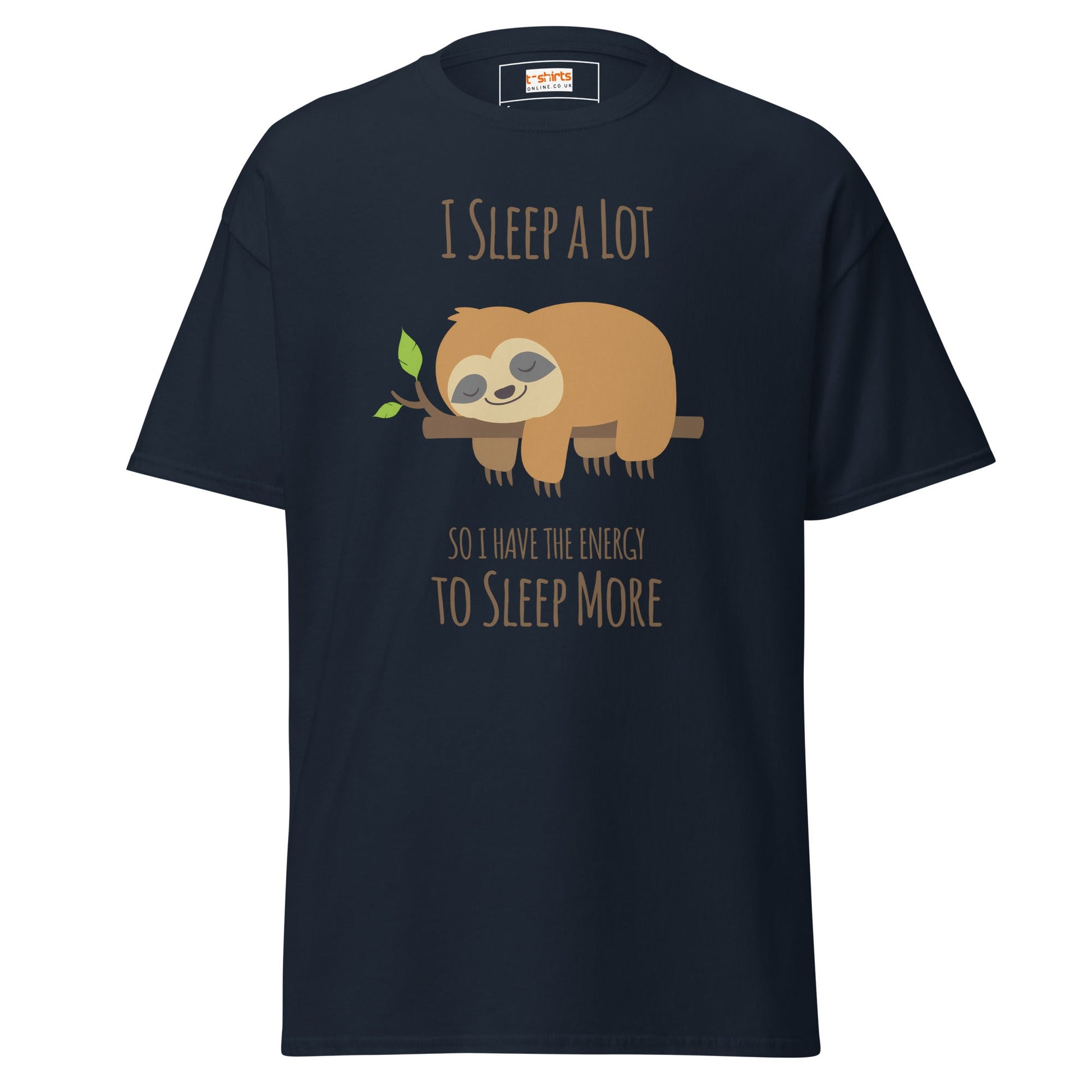 I Sleep a Lot T-Shirt | Sloth Tee - Navy - T-Shirts Online