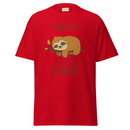 I Sleep a Lot T-Shirt | Sloth Tee - Red - T-Shirts Online