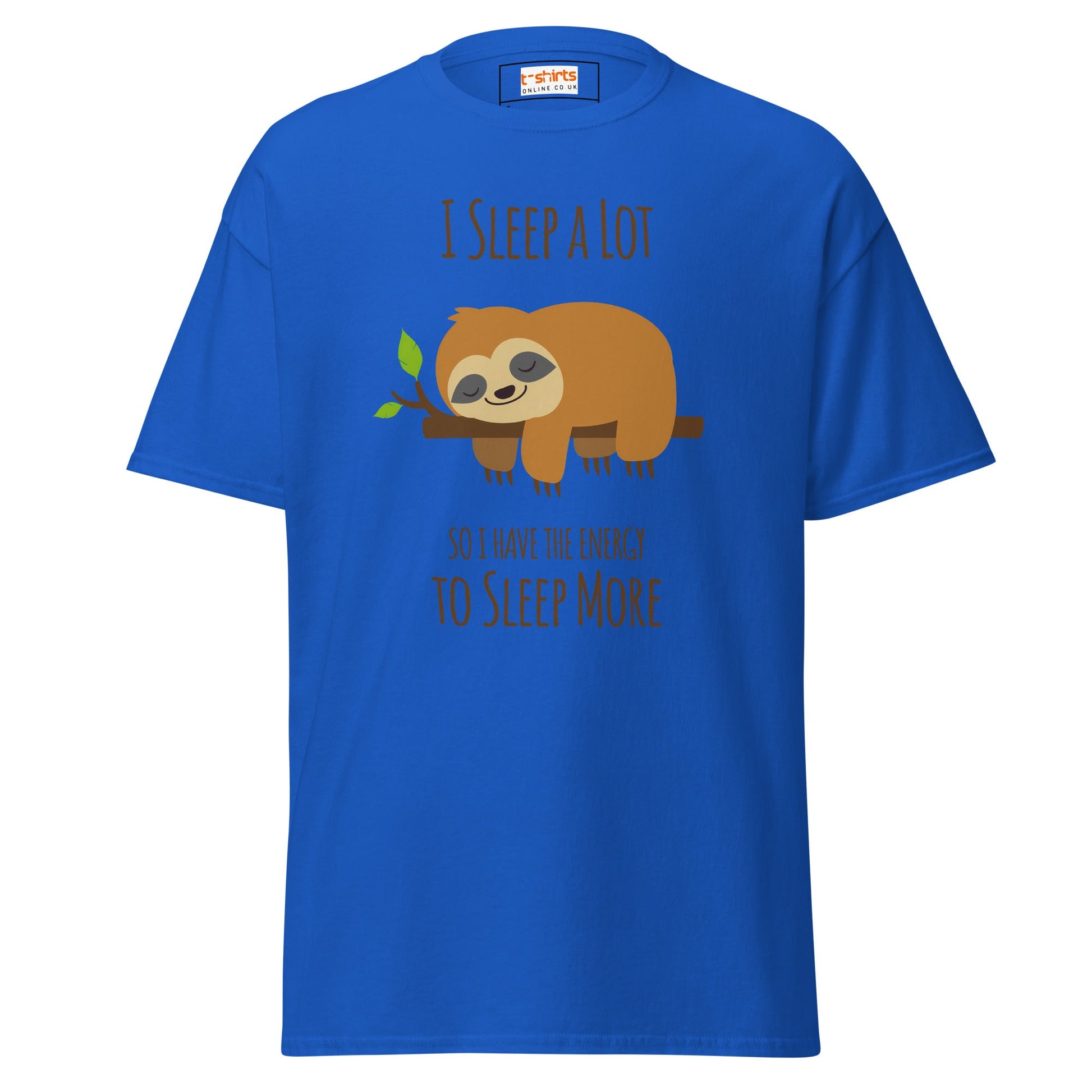 I Sleep a Lot T-Shirt | Sloth Tee - Royal - T-Shirts Online