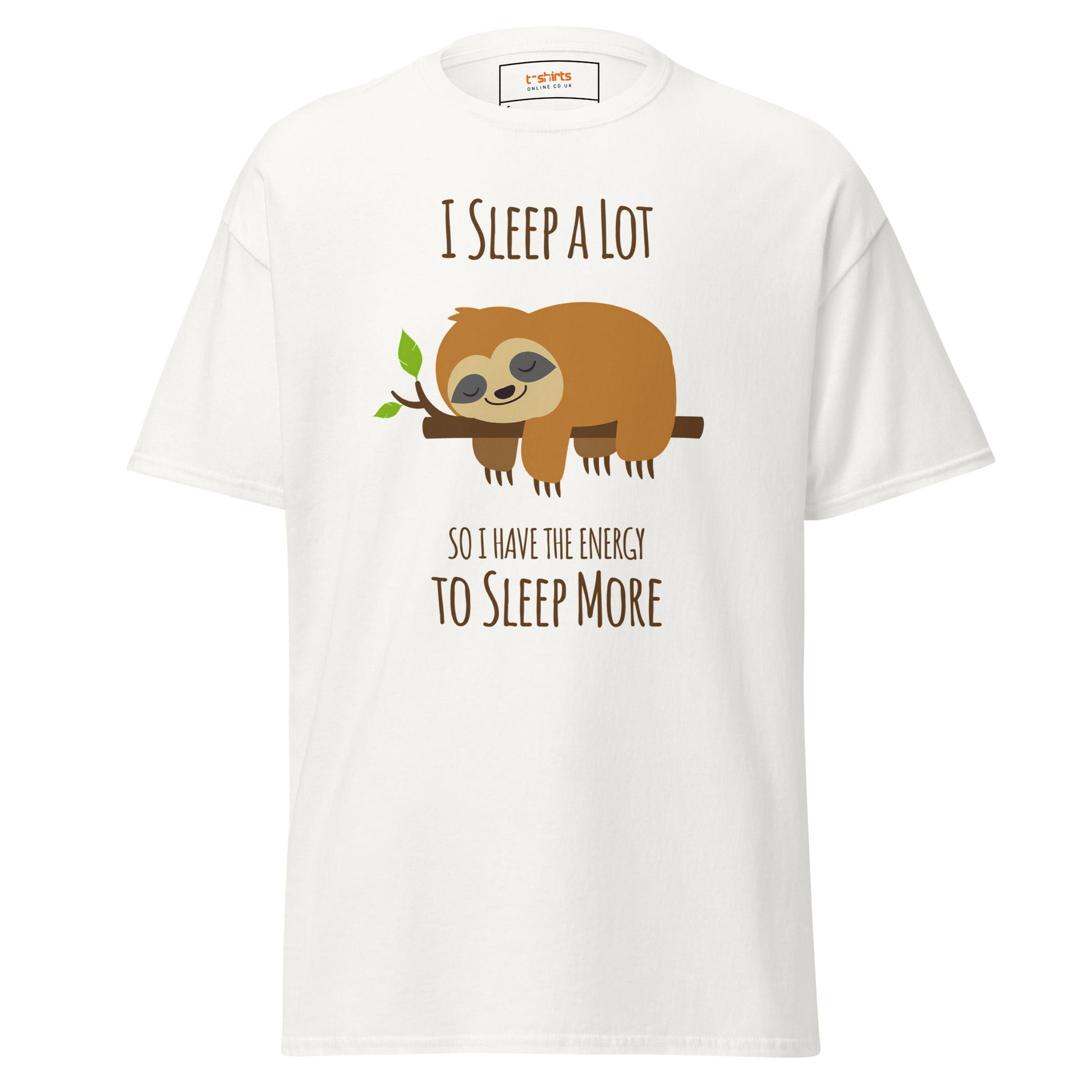I Sleep a Lot T-Shirt | Sloth Tee - White - T-Shirts Online