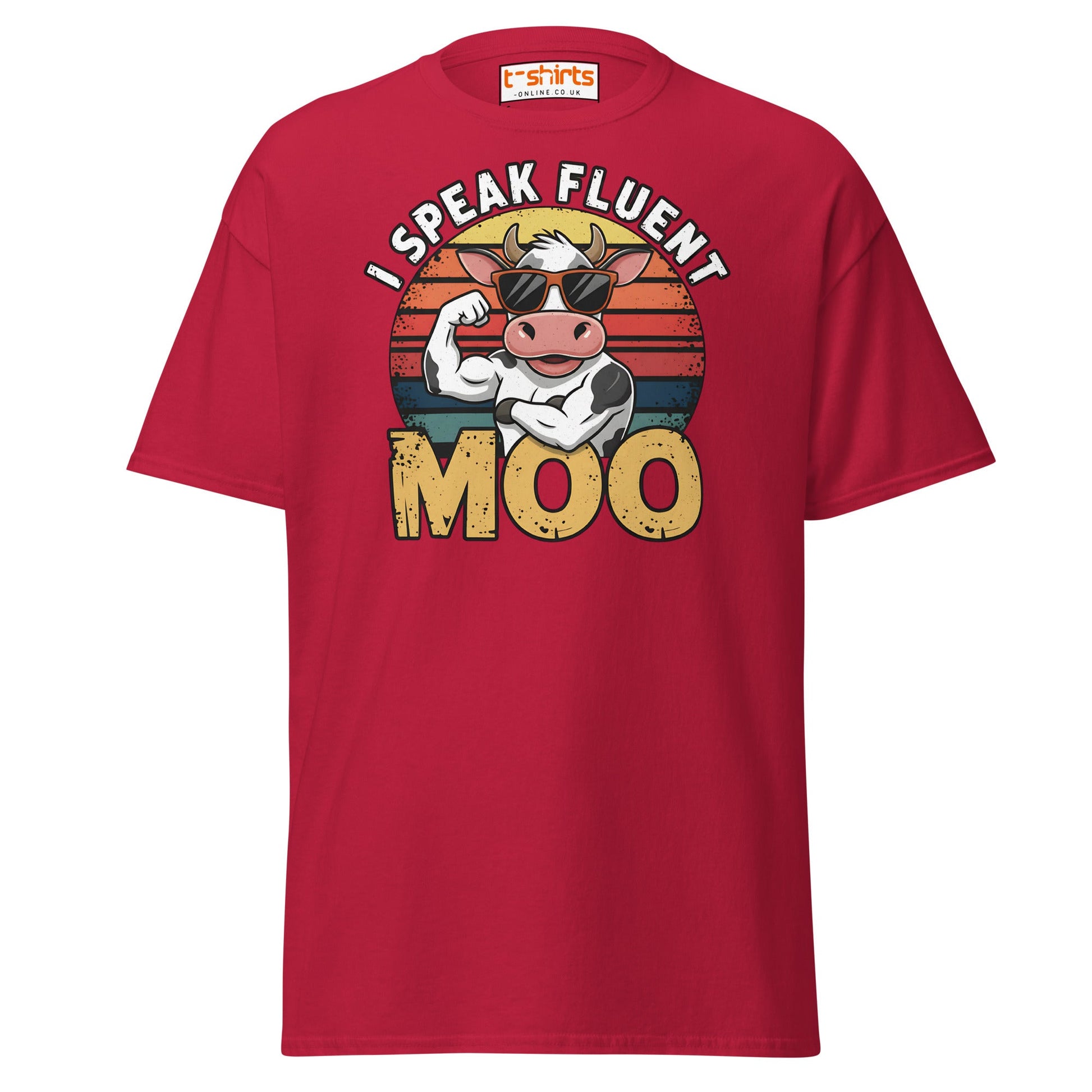 I Speak Fluent Moo T-Shirt | Funny Cow Humor Tee - Cardinal - T-Shirts Online