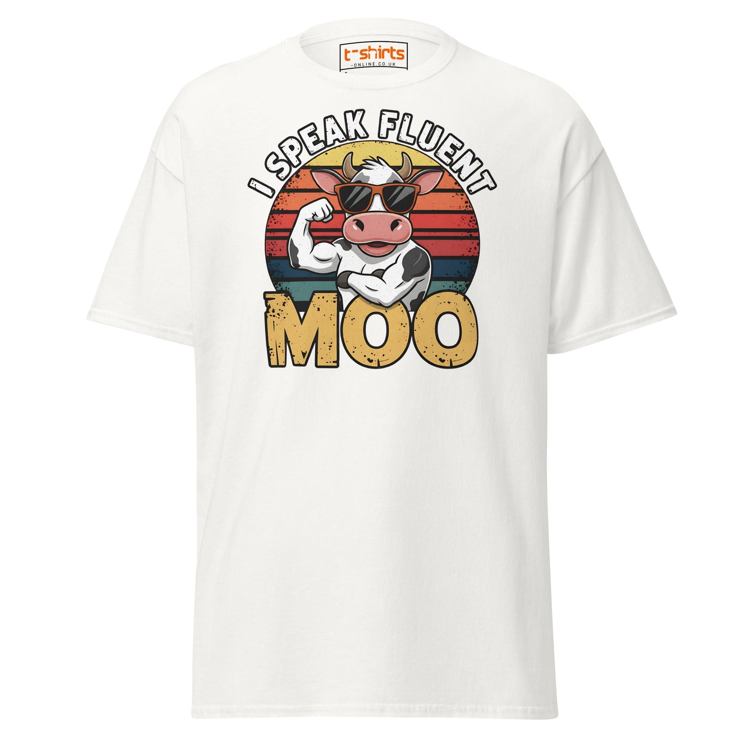 I Speak Fluent Moo T-Shirt | Funny Cow Humor Tee - White - T-Shirts Online