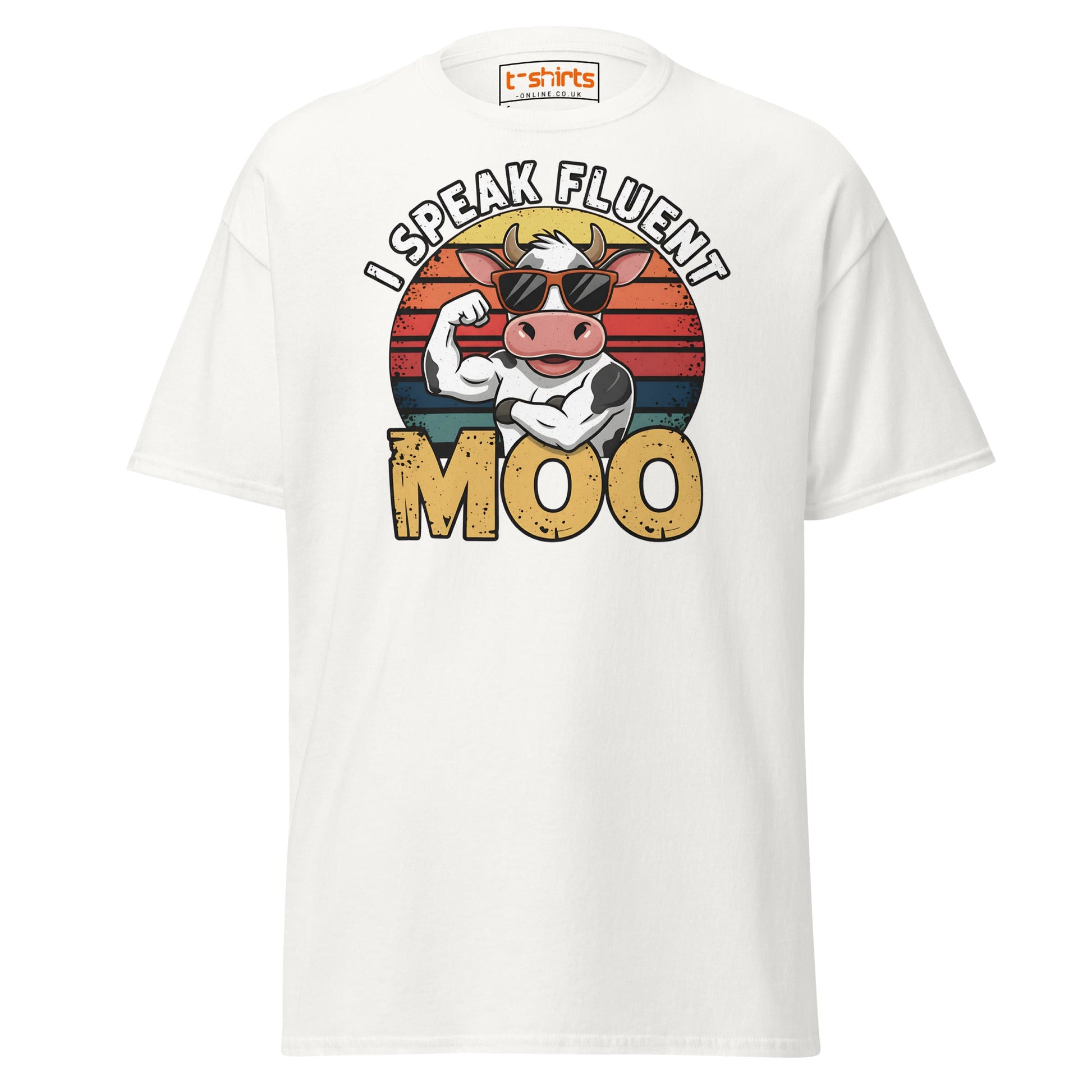 I Speak Fluent Moo T-Shirt | Funny Cow Humor Tee - White - T-Shirts Online