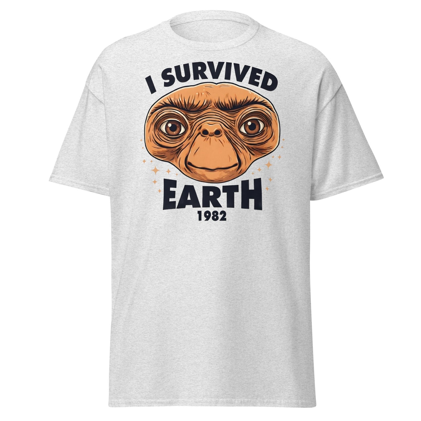 I Survived Earth 1982 E.T. T-Shirt | Funny Sci - Fi Tee - Ash - T-Shirts Online