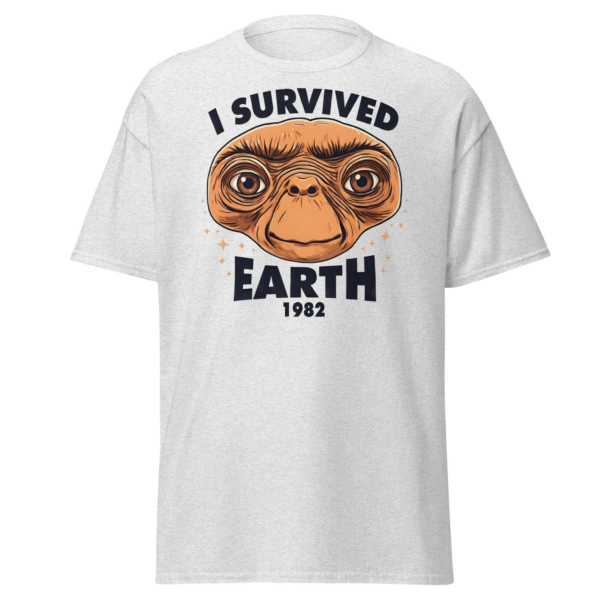 I Survived Earth 1982 E.T. T-Shirt | Funny Sci - Fi Tee - Ash - T-Shirts Online