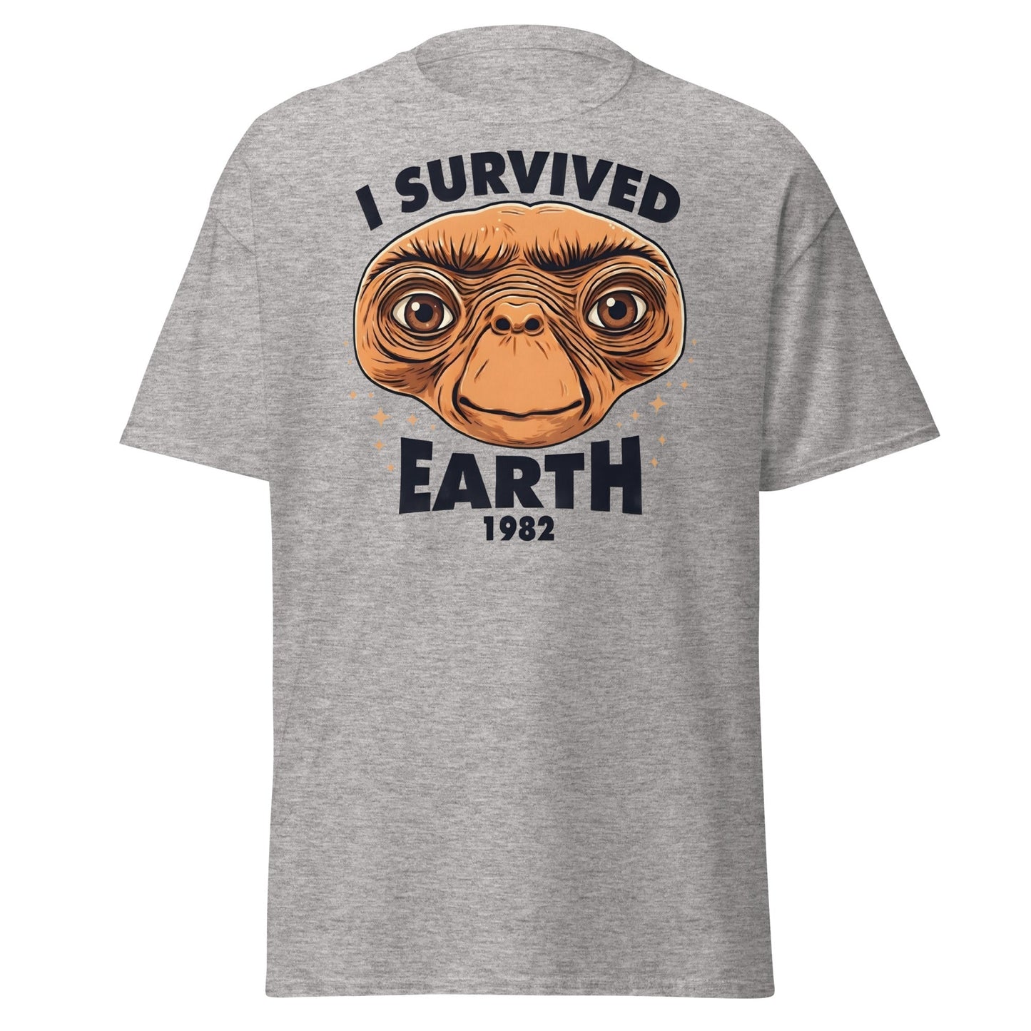 I Survived Earth 1982 E.T. T-Shirt | Funny Sci - Fi Tee - Sport Grey - T-Shirts Online