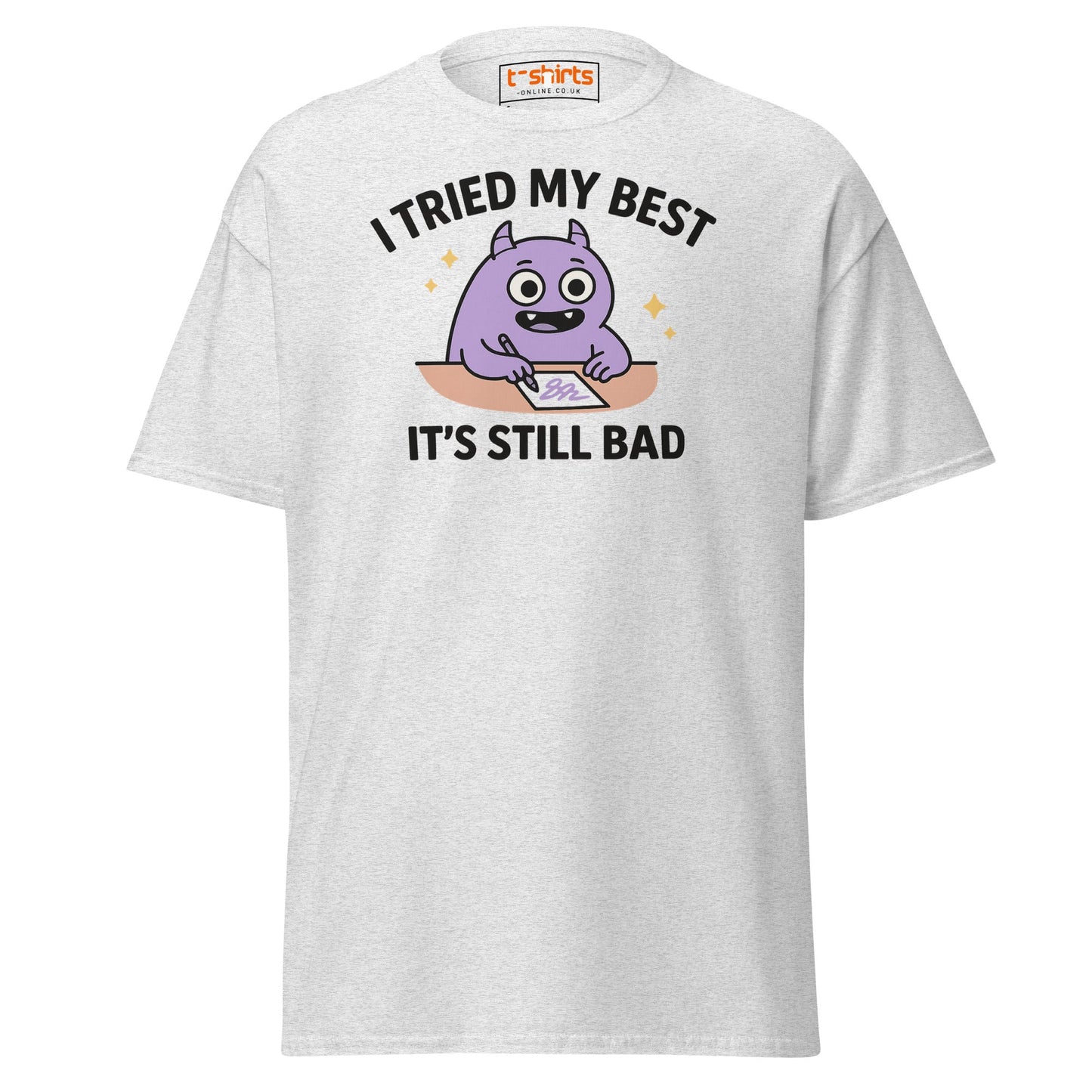 I Tried My Best T-Shirt | Funny Relatable Monster Tee - Ash - T-Shirts Online