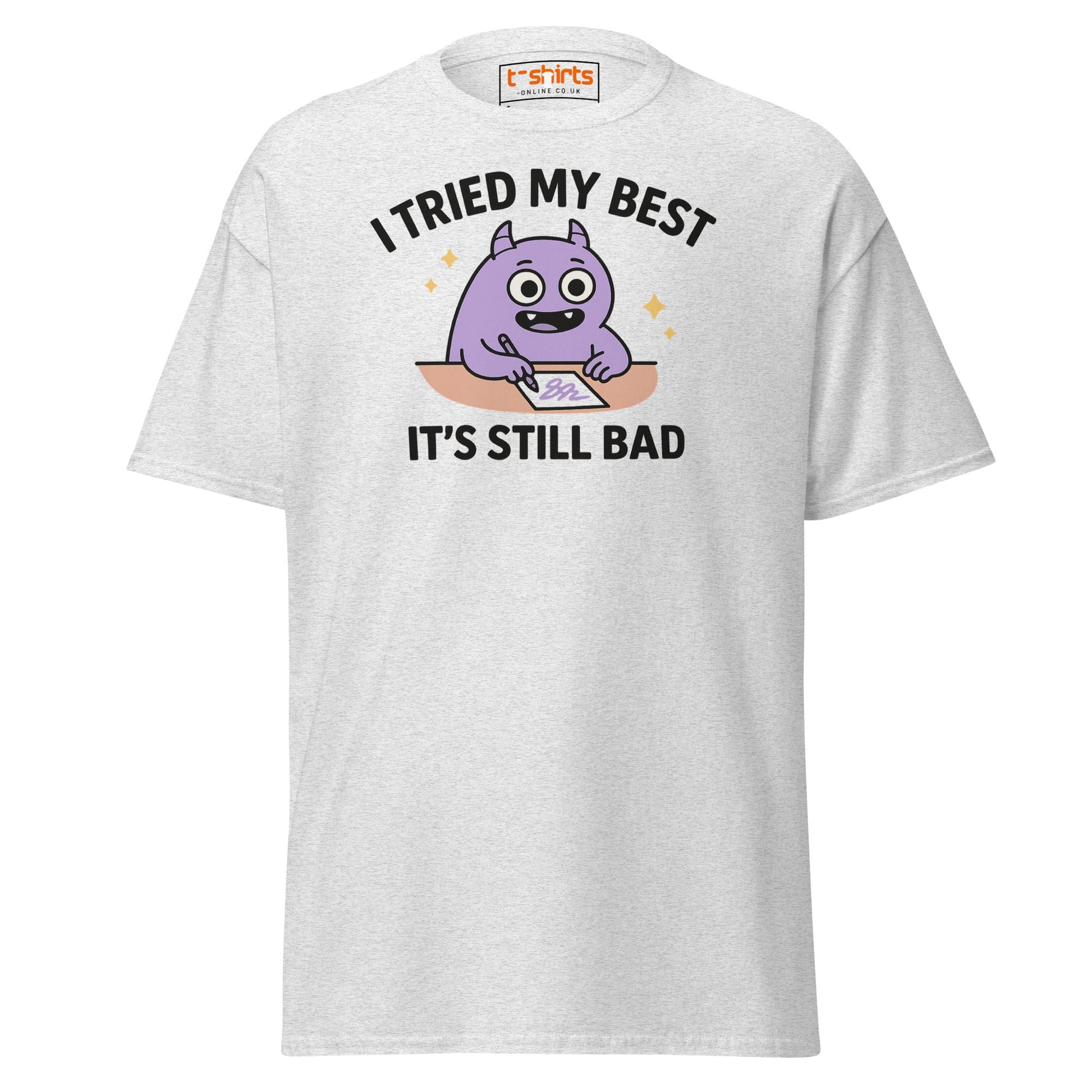 I Tried My Best T-Shirt | Funny Relatable Monster Tee - Ash - T-Shirts Online