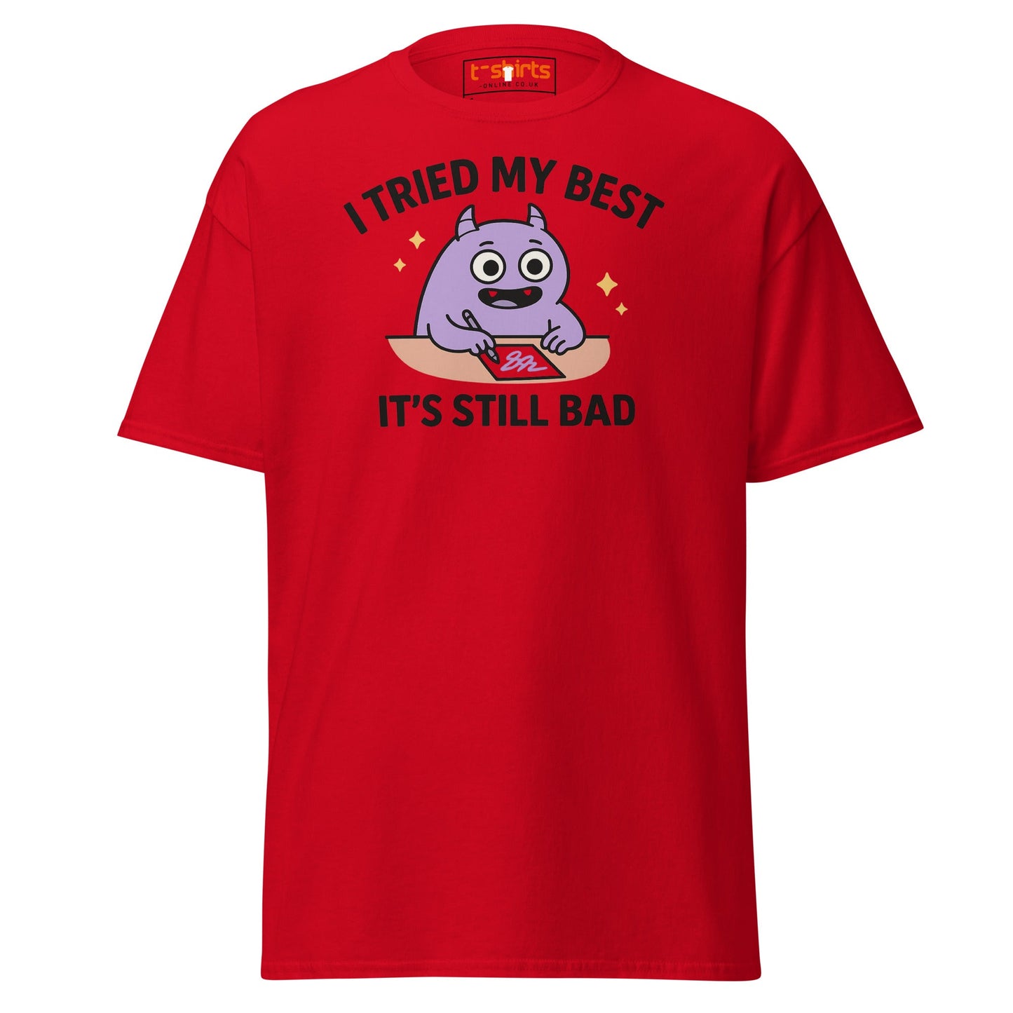 I Tried My Best T-Shirt | Funny Relatable Monster Tee - Red - T-Shirts Online