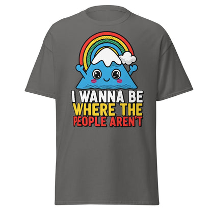 I Wanna Be Where The People Aren't T-Shirt | Introvert Tee - Charcoal - T-Shirts Online