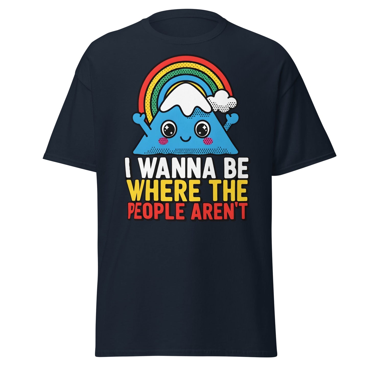 I Wanna Be Where The People Aren't T-Shirt | Introvert Tee - Navy - T-Shirts Online