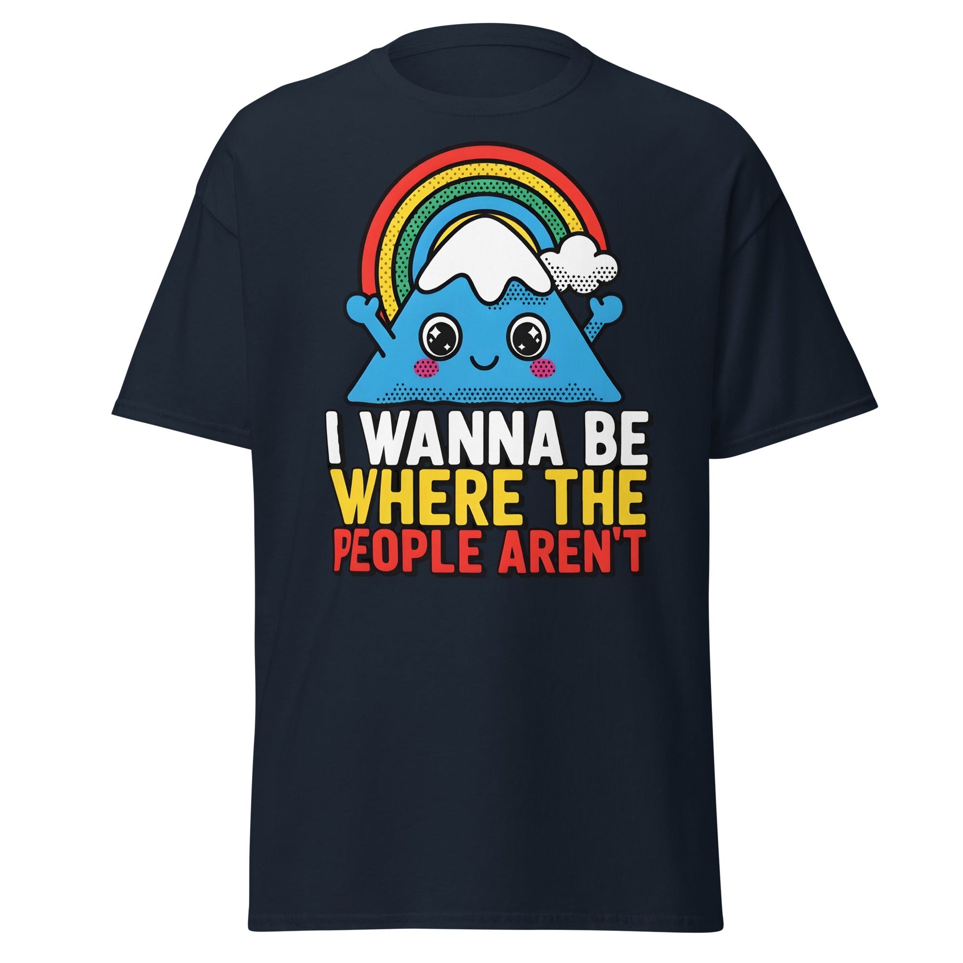I Wanna Be Where The People Aren't T-Shirt | Introvert Tee - Navy - T-Shirts Online
