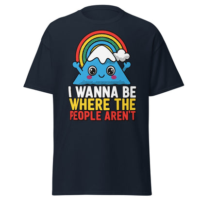 I Wanna Be Where The People Aren't T-Shirt | Introvert Tee - Navy - T-Shirts Online