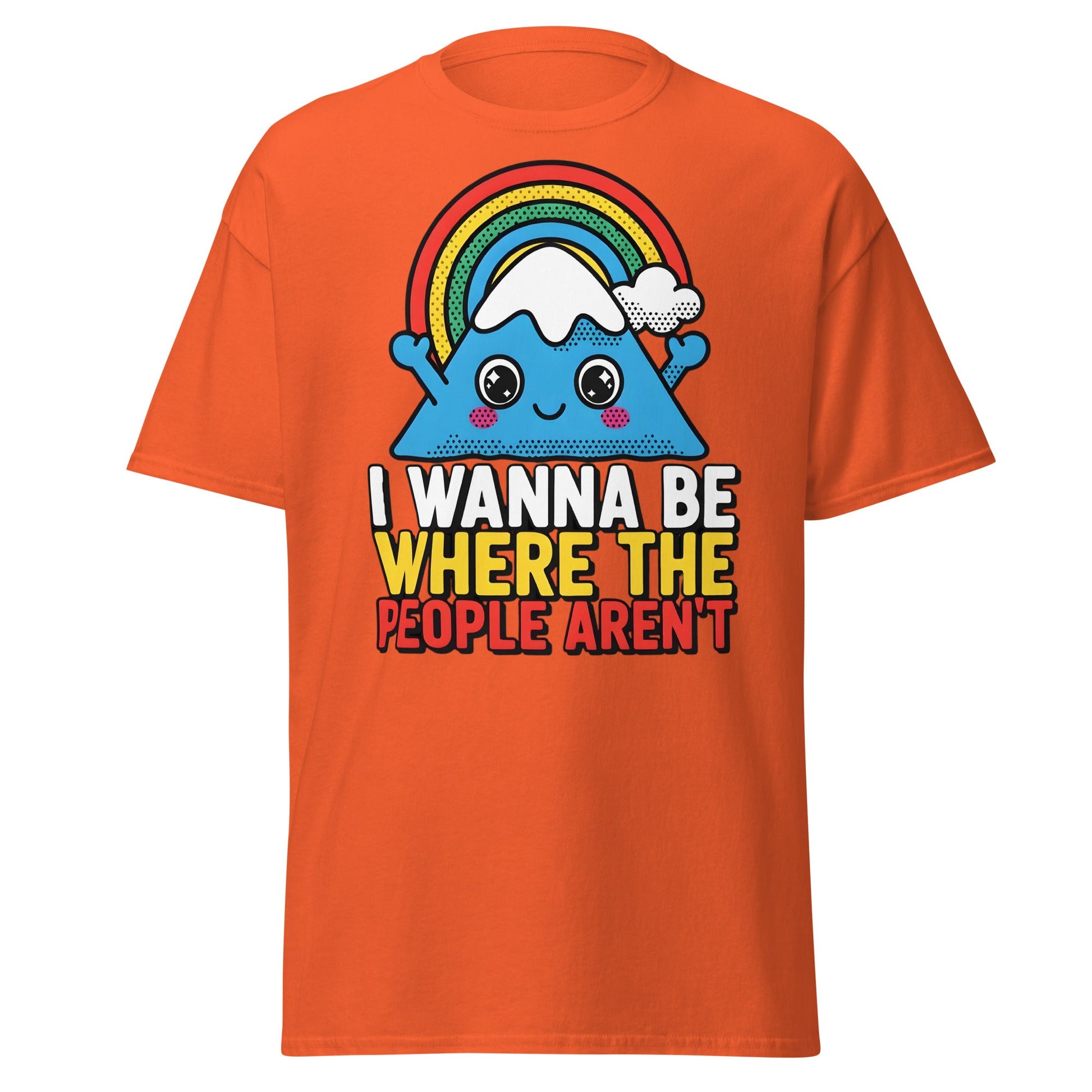 I Wanna Be Where The People Aren't T-Shirt | Introvert Tee - Orange - T-Shirts Online
