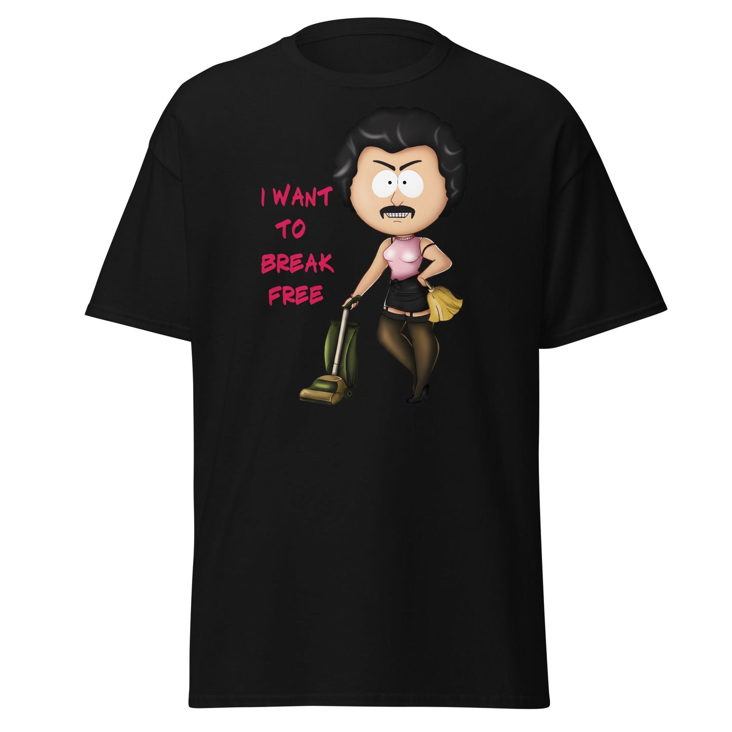 I Want To Break Free T-Shirt - Funny Cleaning Parody - Black - T-Shirts Online