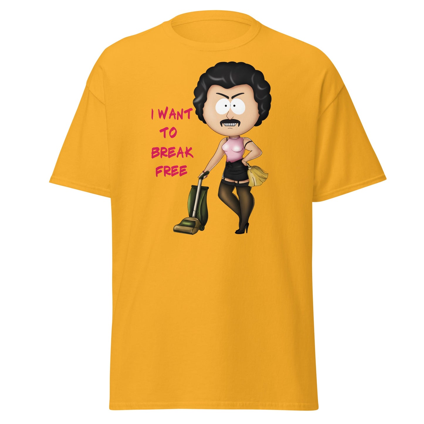 I Want To Break Free T-Shirt - Funny Cleaning Parody - Gold - T-Shirts Online