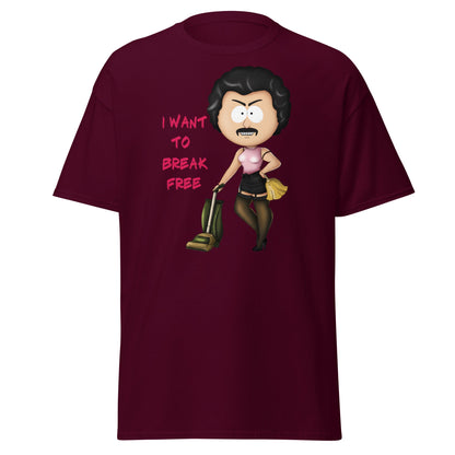 I Want To Break Free T-Shirt - Funny Cleaning Parody - Maroon - T-Shirts Online