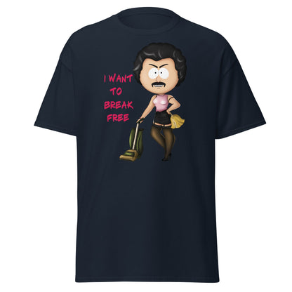 I Want To Break Free T-Shirt - Funny Cleaning Parody - Navy - T-Shirts Online