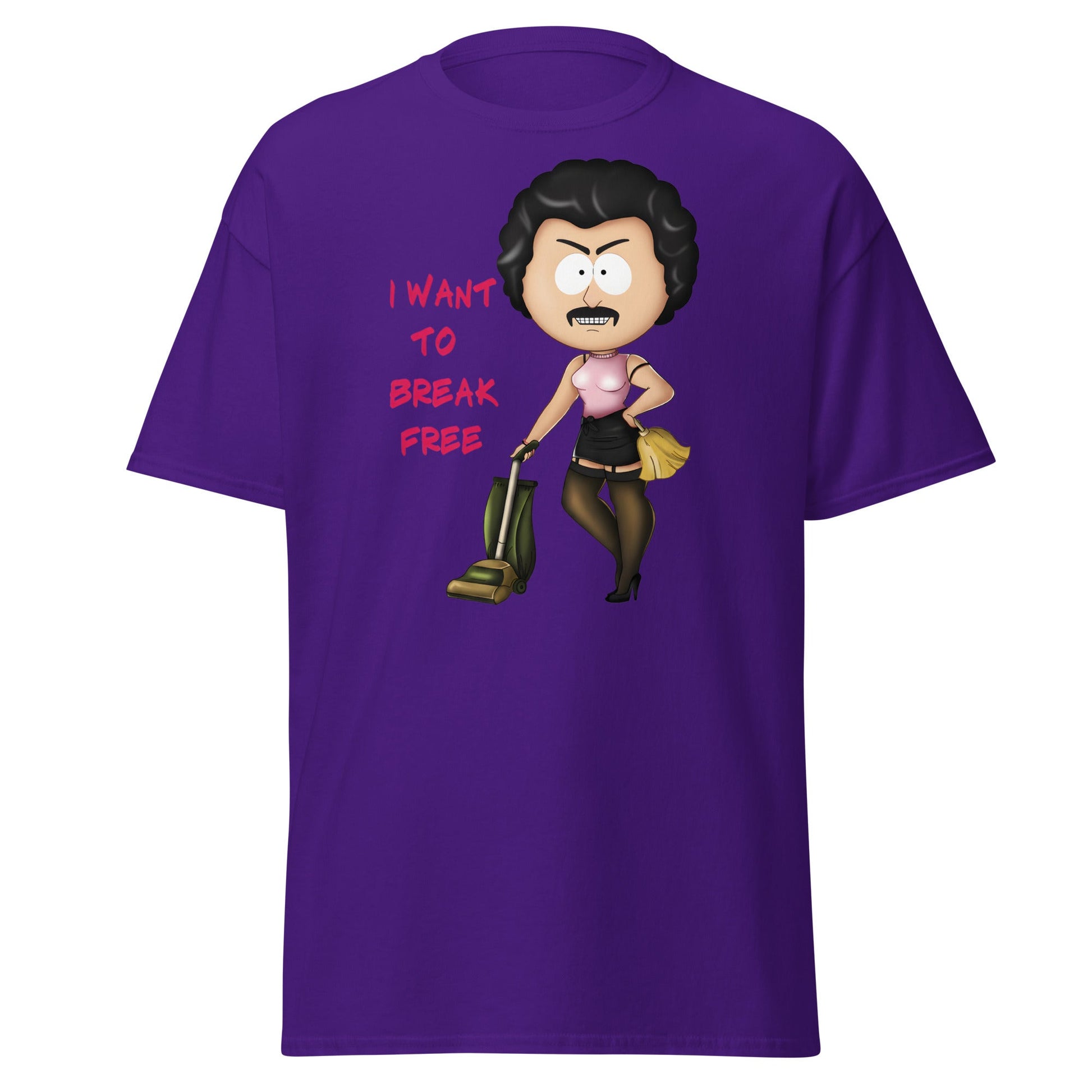 I Want To Break Free T-Shirt - Funny Cleaning Parody - Purple - T-Shirts Online
