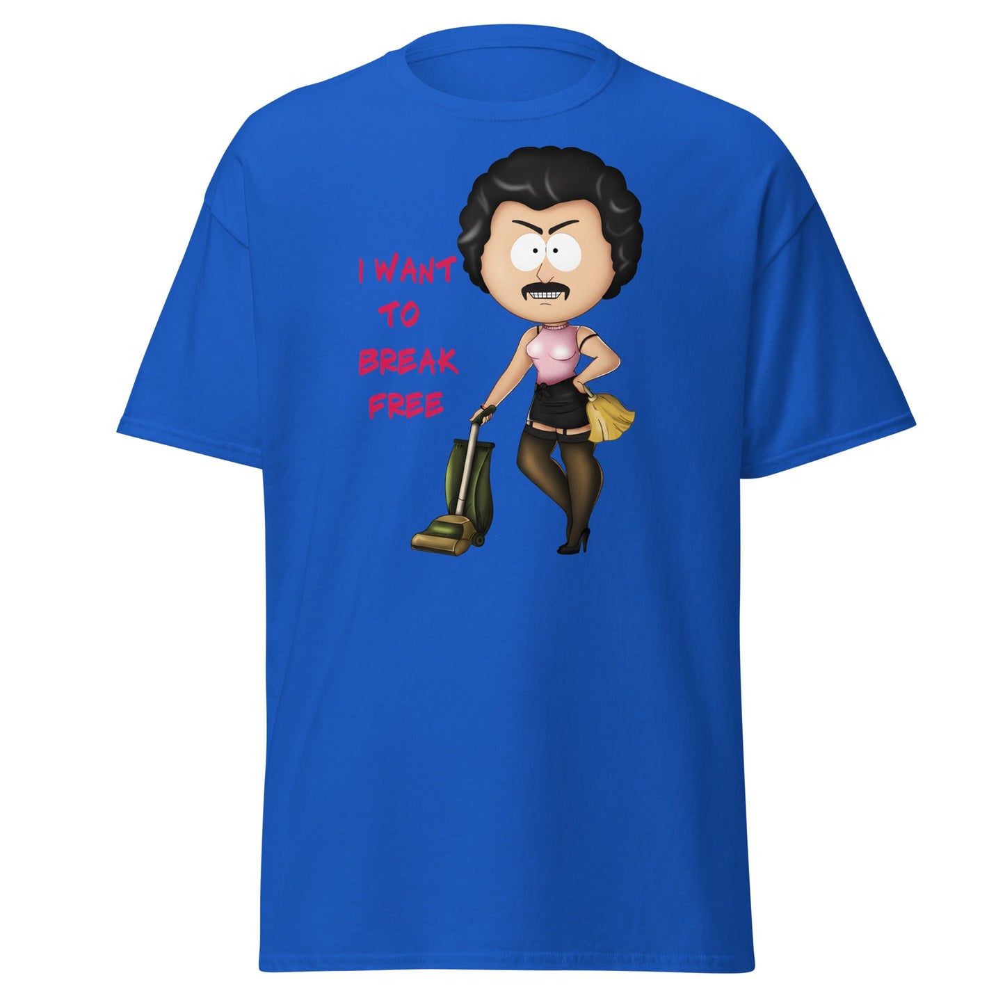 I Want To Break Free T-Shirt - Funny Cleaning Parody - Royal - T-Shirts Online