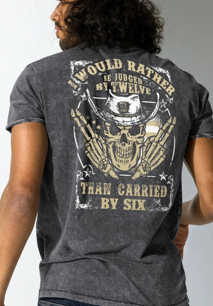 I Would Rather T-Shirt | Men's Denim Army Style Tee - Black - T-Shirts Online