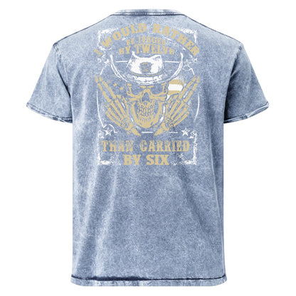 I Would Rather T-Shirt | Men's Denim Army Style Tee - Denim Blue - T-Shirts Online