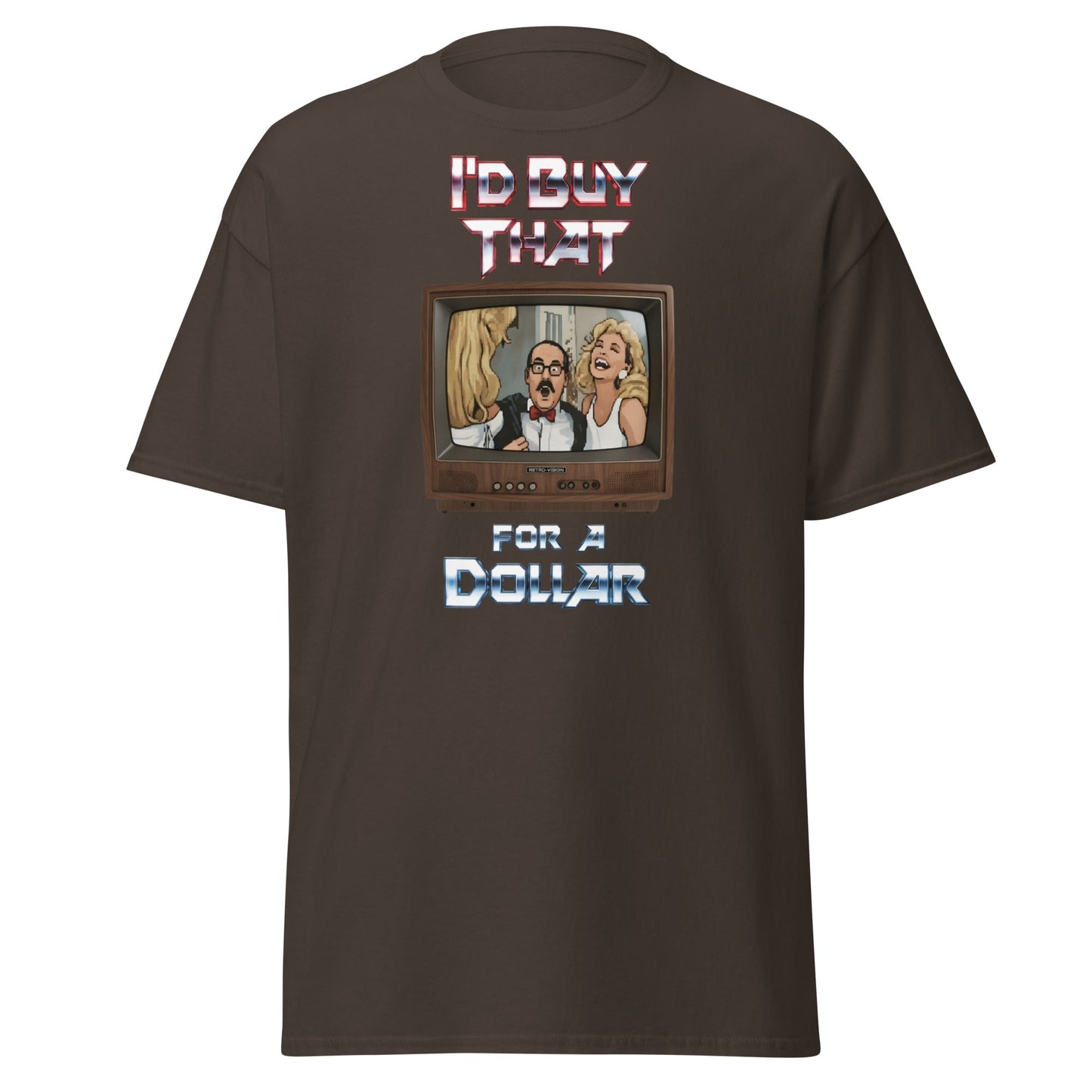 I’d Buy That For A Dollar Retro TV T-Shirt - Dark Chocolate - T-Shirts Online