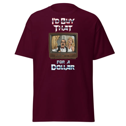 I’d Buy That For A Dollar Retro TV T-Shirt - Maroon - T-Shirts Online