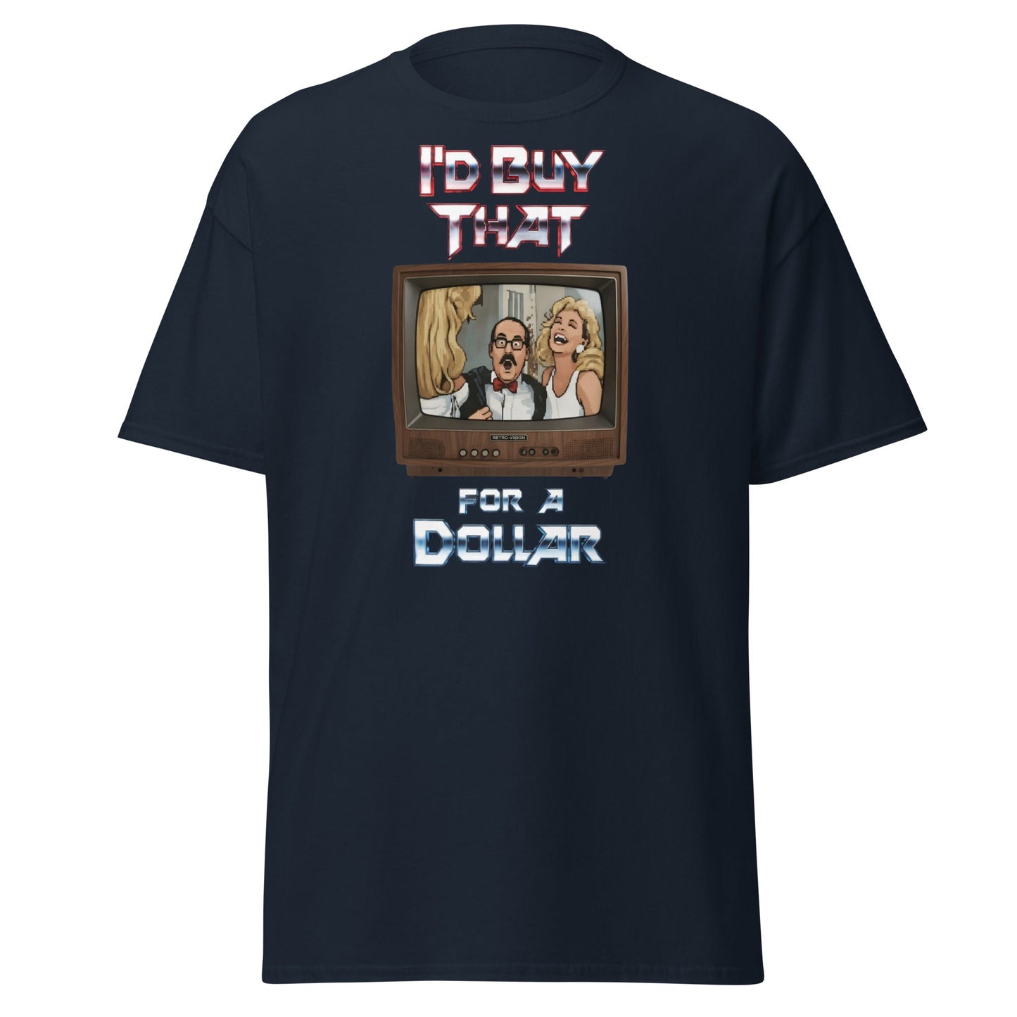 I’d Buy That For A Dollar Retro TV T-Shirt - Navy - T-Shirts Online