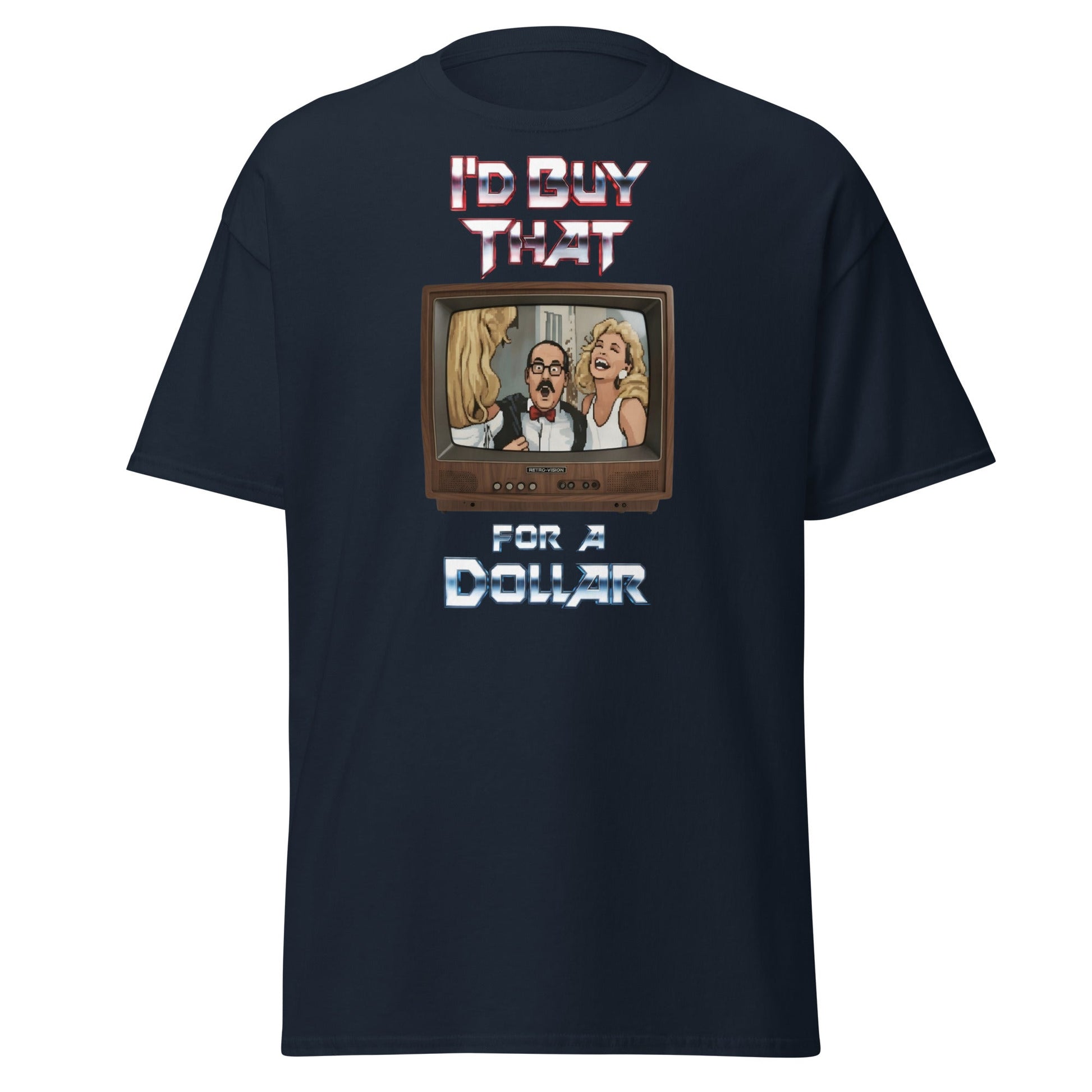 I’d Buy That For A Dollar Retro TV T-Shirt - Navy - T-Shirts Online