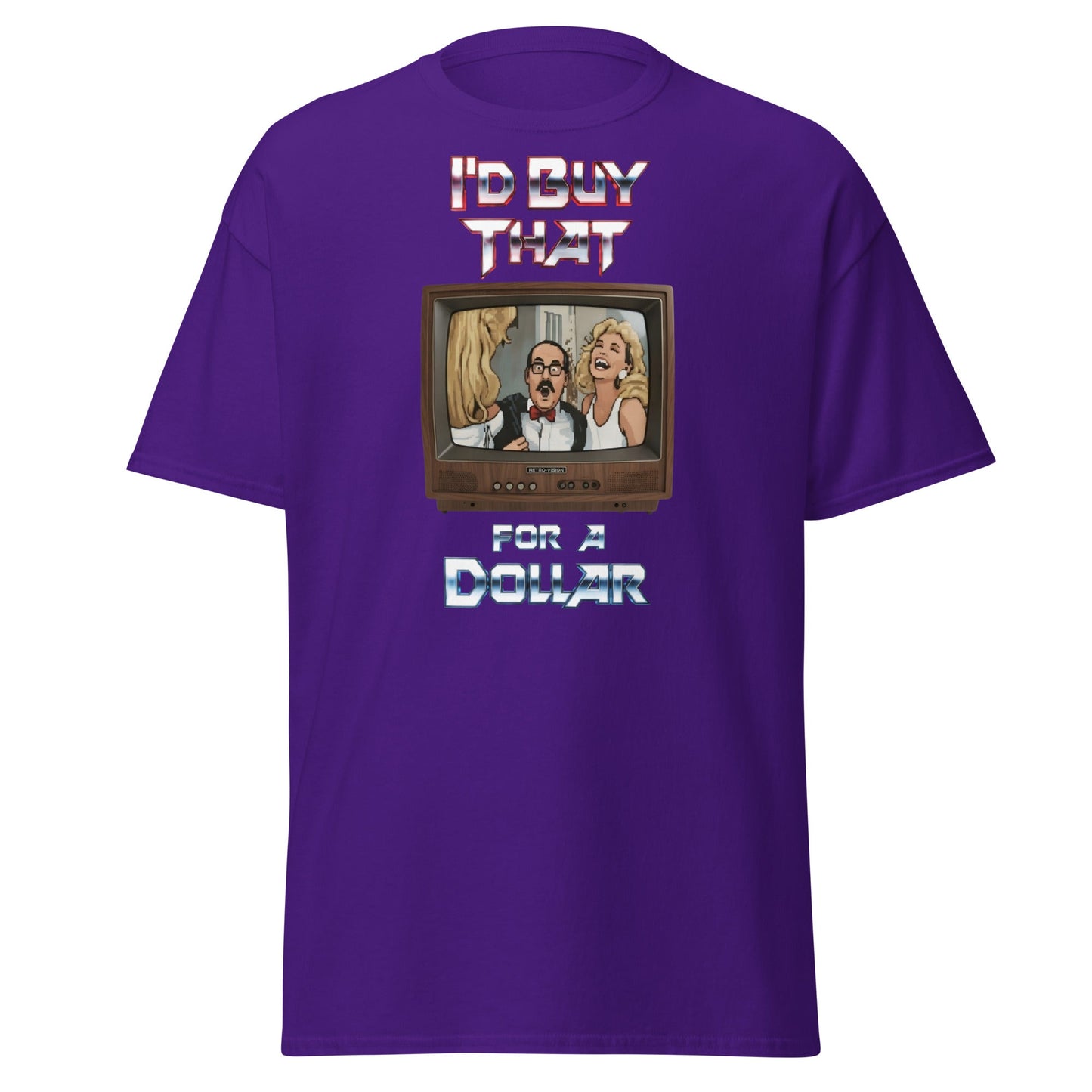 I’d Buy That For A Dollar Retro TV T-Shirt - Purple - T-Shirts Online
